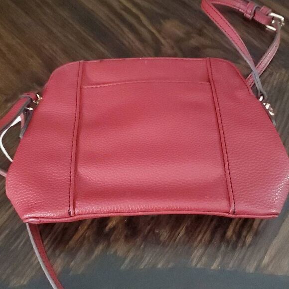 VINTAGE LIZ CLAIBORNE CROSSBODY FAUX LEATHER HANDBAG WITH GOLD CHAIN - Picture 6 of 7